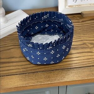 Longaberger Classic Blue Round Fabric Liner Approximately 6”